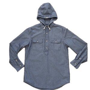 Chaps Men’s Chambray Hooded Pullover Shirt | Small